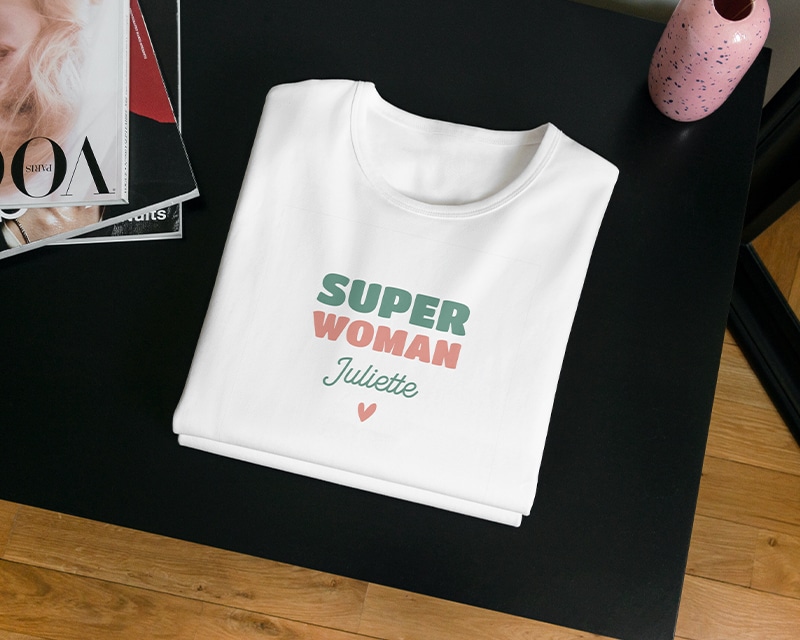 T Shirt Femme Personnalis Super Avec Pr Nom Ou Message Cadeaux