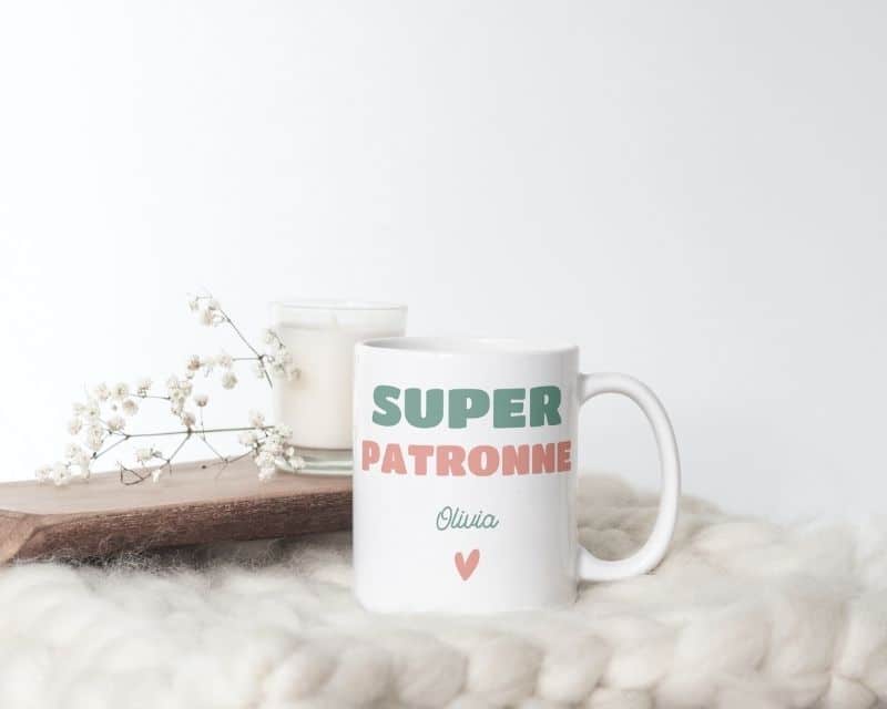 Tasse Personnalis E Super Patronne Avec Pr Nom Ou Message Cadeaux Com