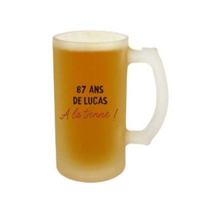 Verre à bière personnalisable homme 87 ans