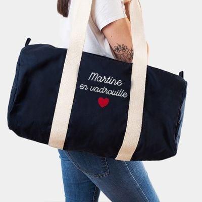 Sac de voyage brodé personnalisé pour une Martine