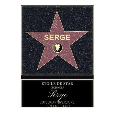 Affiche etoile de star personnalisée pour un Serge