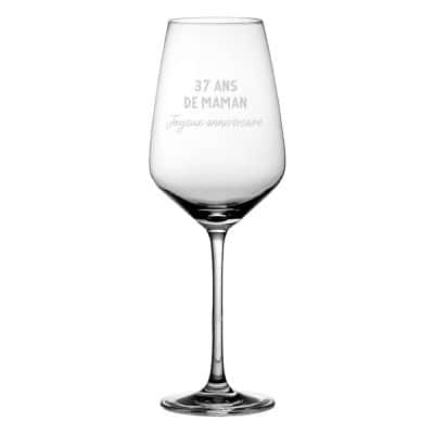 Verre à vin message maman 37 ans