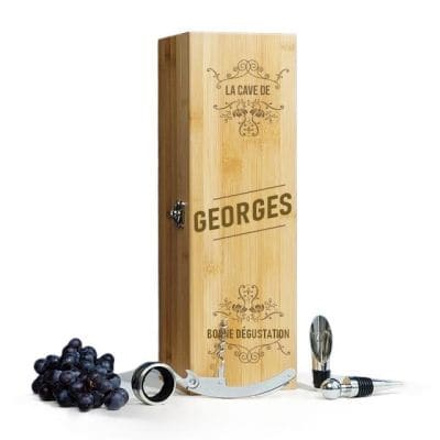 Coffret sommelier 4 accessoires personnalisé pour un Georges