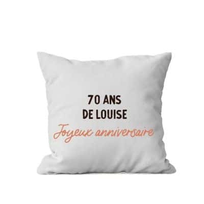 Coussin message personnalisable femme 70 ans