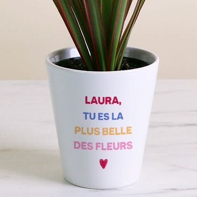 Pot de fleurs personnalisé - Message