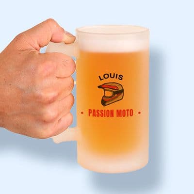 Chope de bière personnalisée - Passion Moto