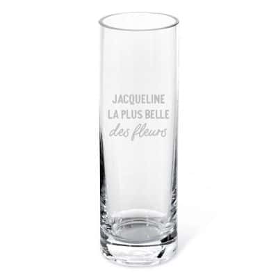 Vase cylindrique personnalisé pour une Jacqueline