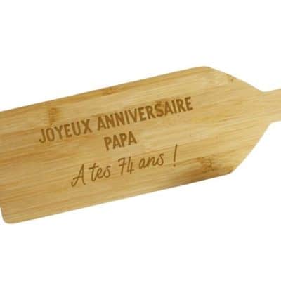 Planche à apéritif message papa 74 ans