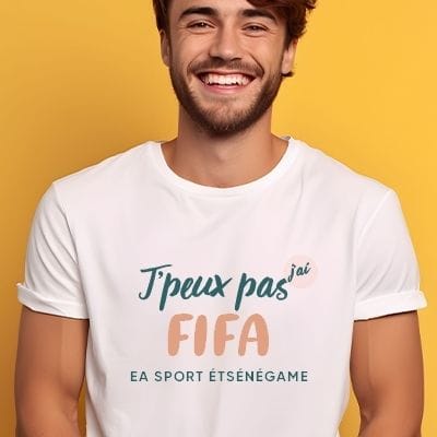 Tee shirt personnalisé homme - J'peux pas j'ai fifa