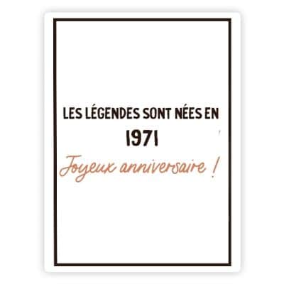 Bouteille de champagne message générique année 1971