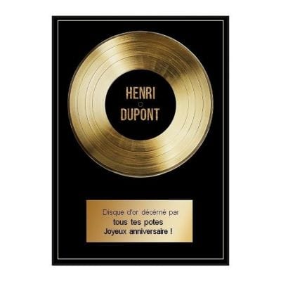 Affiche disque d’or personnalisé pour un Henri