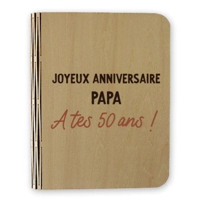 Lampe livre lumineux message papa 50 ans