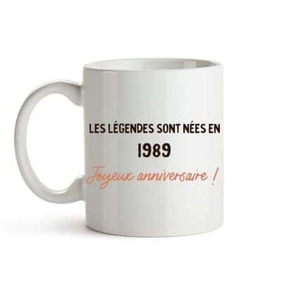 Mug message générique femme née en 1989