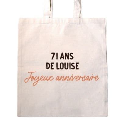 Tote bag avec message femme 71 ans