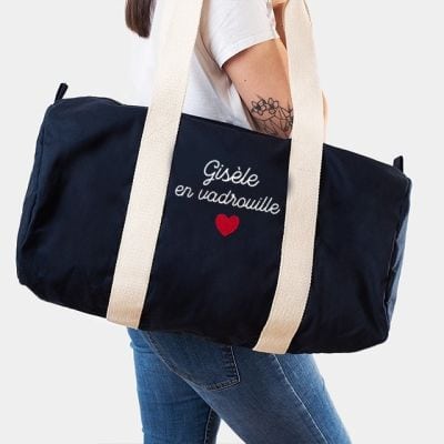 Sac de voyage brodé personnalisé pour une Gisèle