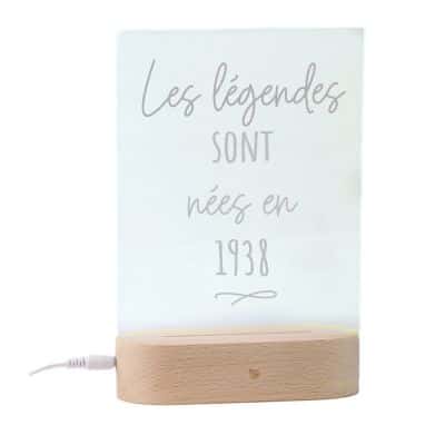 lampe 3d plexi prénom et message homme né en 1938