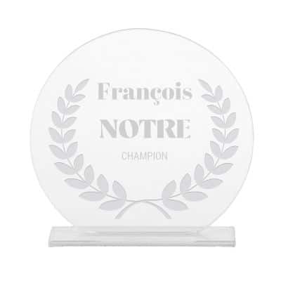 Trophée en verre personnalisé pour un François