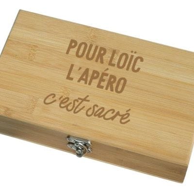 Coffret sommelier 5 accessoires personnalisé pour un Loïc