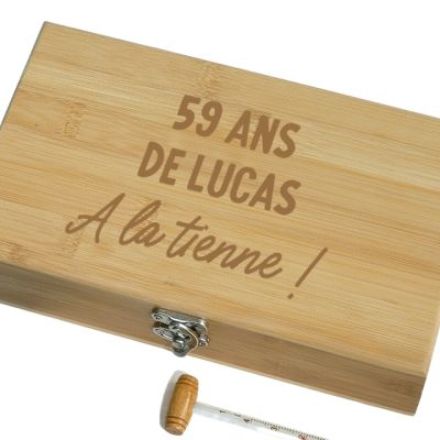 Coffret vin personnalisé et accessoires homme 59 ans