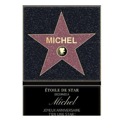 Affiche etoile de star personnalisée pour un Michel
