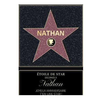 Affiche etoile de star personnalisée pour un Nathan