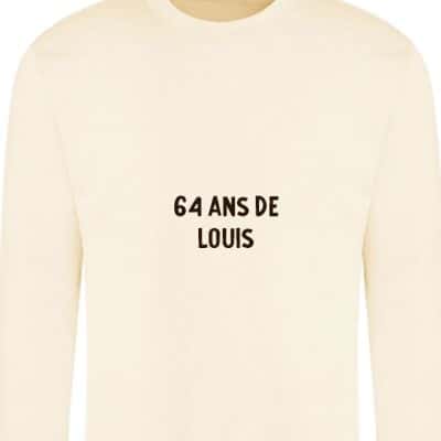 Sweat personnalisable homme 64 ans