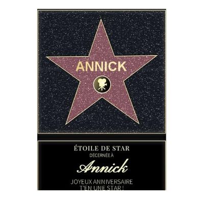 Affiche etoile de star personnalisée pour une Annick