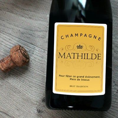 Bouteille de champagne personnalisée - Message