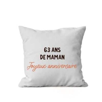 Coussin message maman 63 ans