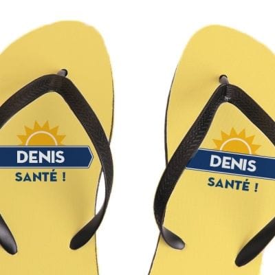 Tongs personnalisées pour un Denis