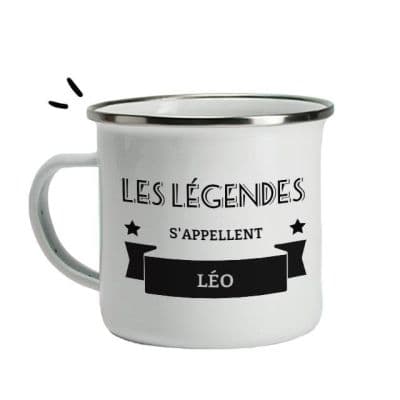 Mug émaillé personnalisé pour un Léo