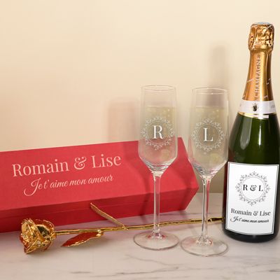 Coffret Romantique personnalisé - Monogramme