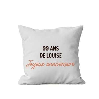 Coussin message personnalisable femme 99 ans