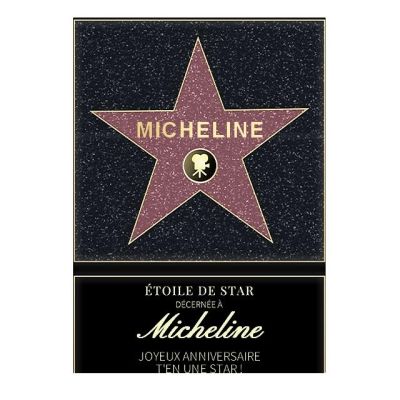 Affiche etoile de star personnalisée pour une Micheline