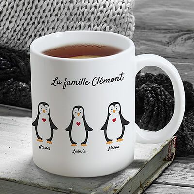 Mug personnalisé famille - Pingouins