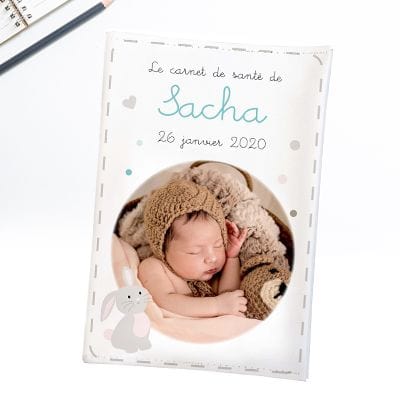 Protège carnet de santé bébé fleuri- Cadeau de naissance chic