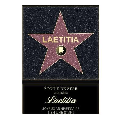 Affiche etoile de star personnalisée pour une Laetitia