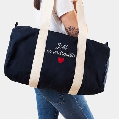 Sac de voyage brodé personnalisé pour un Joël