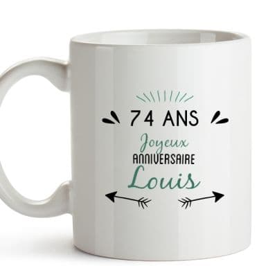 Mug personnalisable homme 74 ans