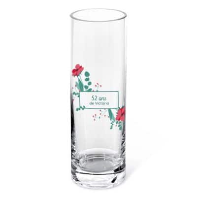 Vase cylindrique avec message personnalisable femme 52 ans