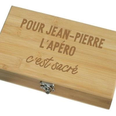 Coffret sommelier 5 accessoires personnalisé pour un Jean-Pierre