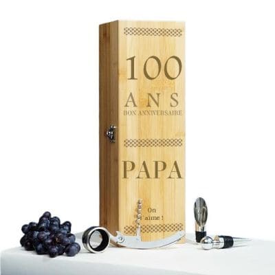 Coffret sommelier 4 accessoires papa 100 ans