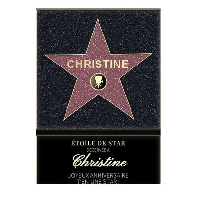 Affiche etoile de star personnalisée pour une Christine