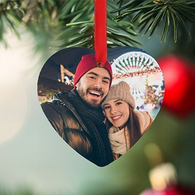 Boule de Noël Coeur personnalisée - Photo