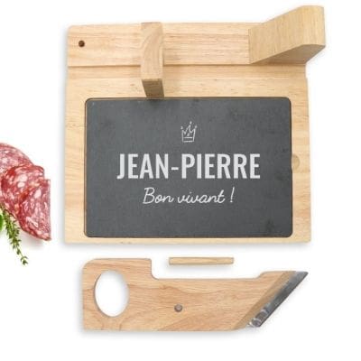 Guillotine à saucisson personnalisée pour un Jean-Pierre