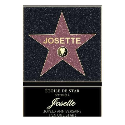 Affiche etoile de star personnalisée pour une Josette