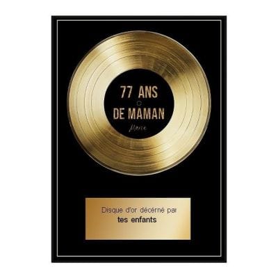 Affiche disque d’or maman 77 ans