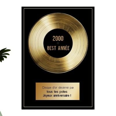 affiche disque d’or homme né en 2000