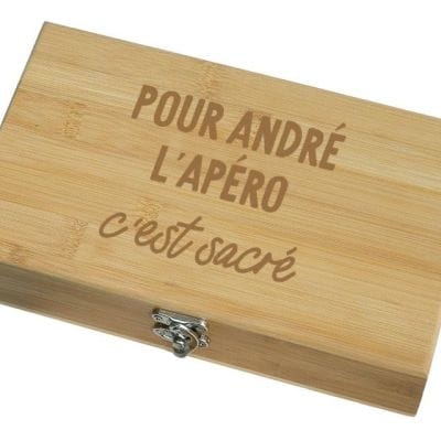 Coffret sommelier 5 accessoires personnalisé pour un André