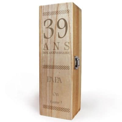 Caisse à vin anniversaire age papa 39 ans